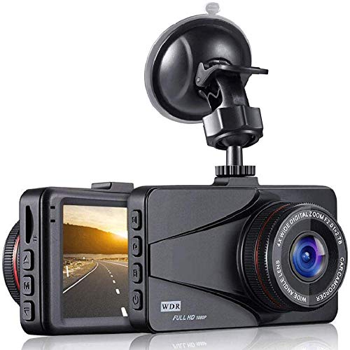Dash Cam, OKEEY Cámara de Coche 1080P Full HD 3.0" LCD Dashcam 170°Ángulo Cámara para Coche G-Sensor WDR Detección de Movimiento y Grabación en Bucle con Visión Nocturna
