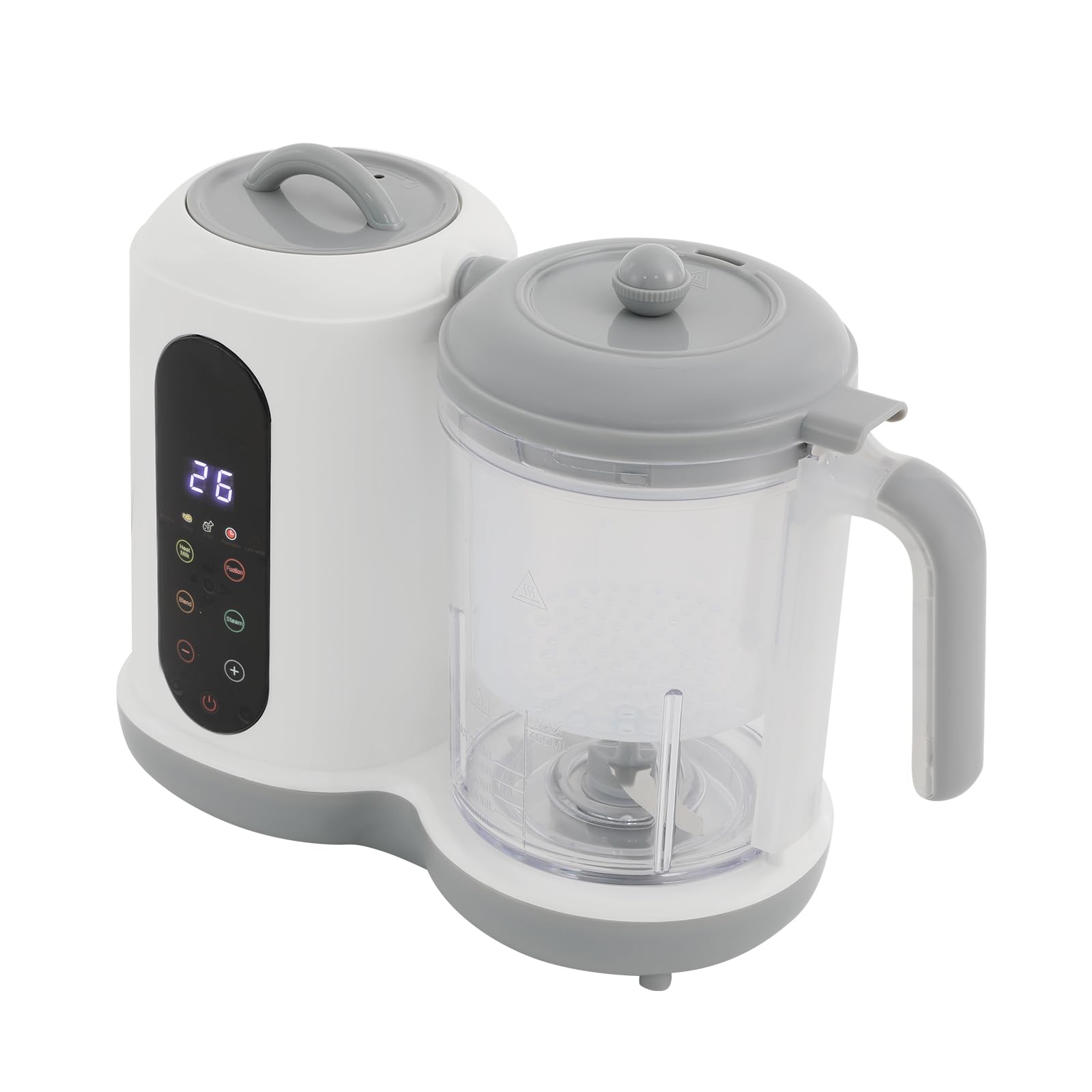 Robot de cuisine pour bébé - 450 W - Avec fonctions cuisson à la vapeur, mélange et chauffage - 50 à 400 ml - Pour la préparation des légumes, des fruits, de la viande