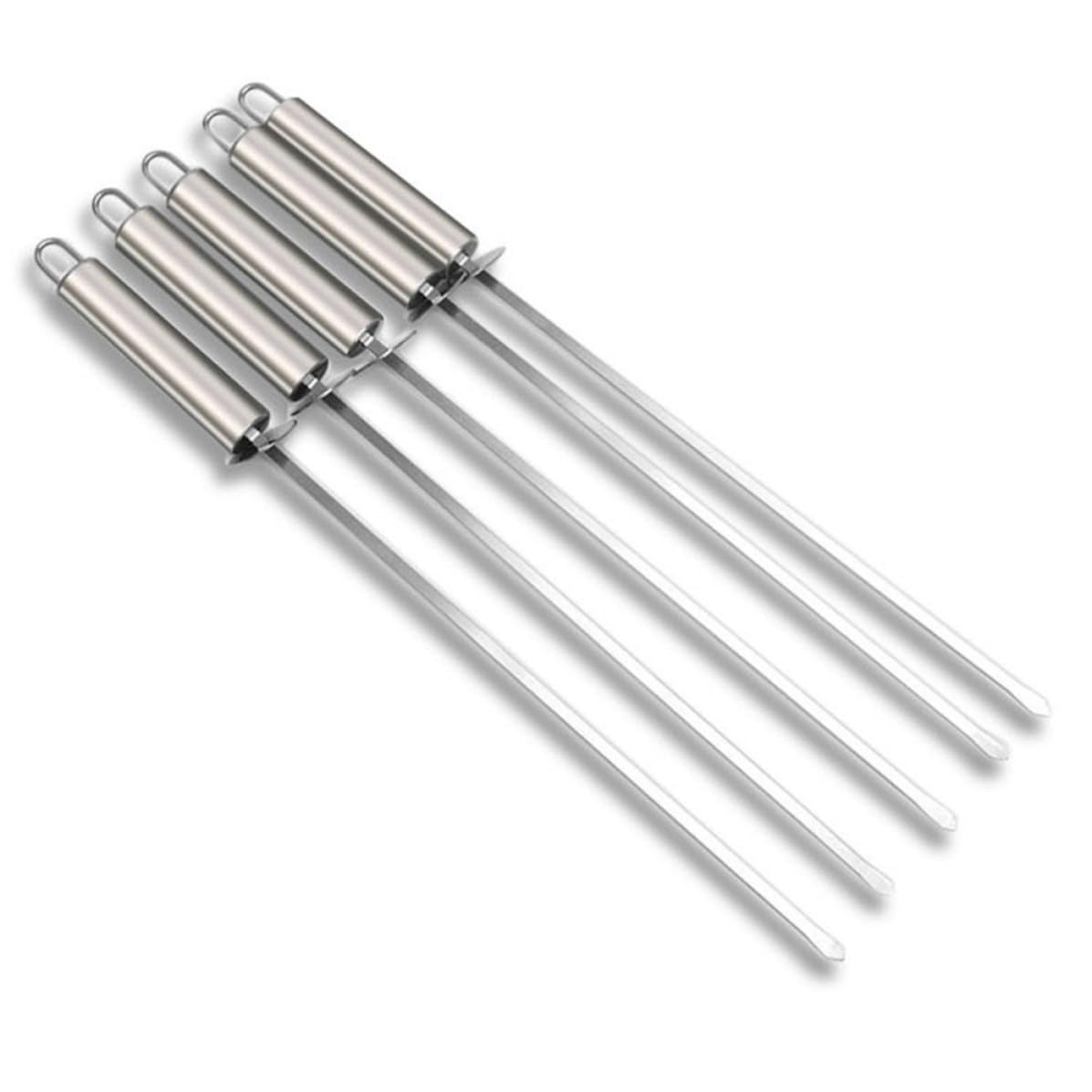 Pinchos para barbacoa antiquemaduras de acero reutilizable