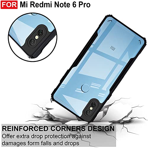 Image of Zapcase Back Case Cover for Mi Redmi Note 6 Pro | Compatible for Mi Redmi Note 6 Pro Back Case Cover | Clear Case with Camera Protection | (TPU + PC | Matte Black)