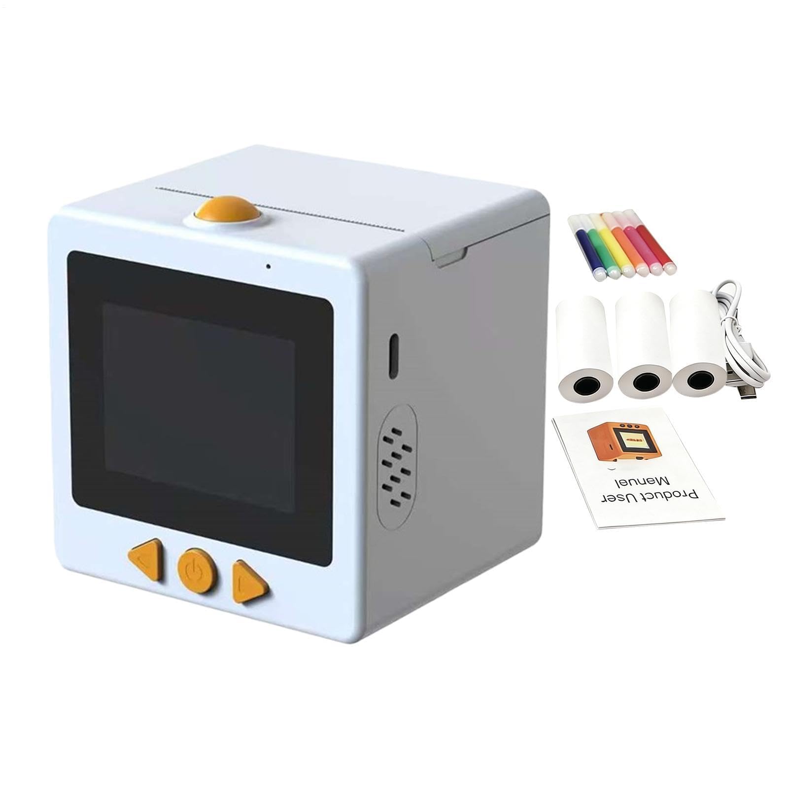 Stampante adesiva - Stampante per etichette portatile senza inchiostro con attivazione vocale AI con schermo di visualizzazione per casa, lavoro, scuola, dispositivo di stampa compatto per dormitorio
