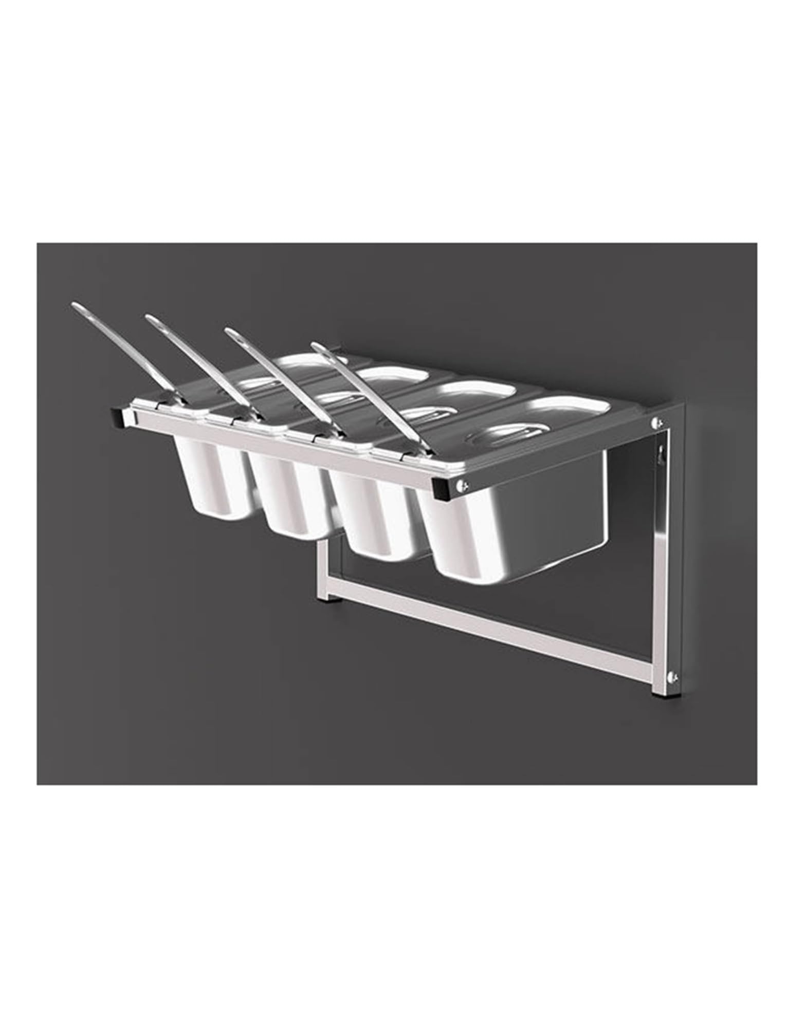 Stazione per condimenti per pizza, da parete, in acciaio inox, con coperchi e cucchiai, 4/6/8 scomparti, padelle rimovibili per buffet o insalate (8 griglie)