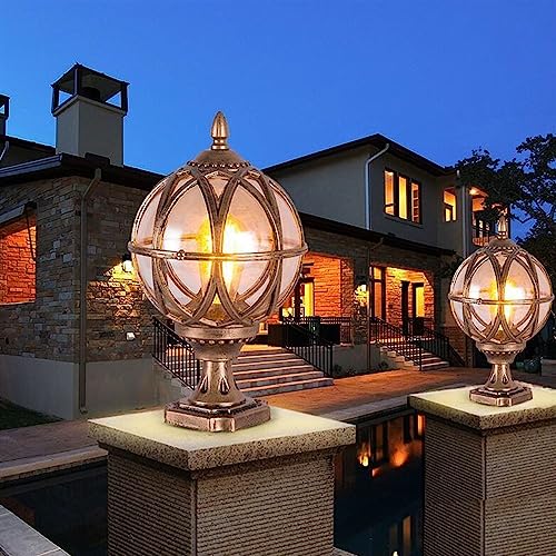 Applique murale extérieure aluminium vintage bronze avec globe pour porche