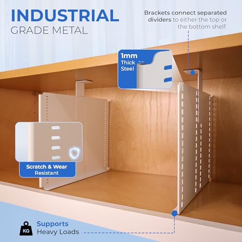 Adjustable-Height-Strong-Metal-Shelf-Divider-Organizer-for-Kitchen-Bookshelves-Pantry-Closet-Will-not-Bend-Extendable-Up-to-14-inch