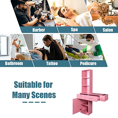 Classic-Wall-Mount-Barber-Cabinet-Hair-Styling-Salon-Cabinet-Storage-Organizer-Hair-Salon-Spa-Equipment-Barber-Stations-with-Locking-Drawer-3-Shelves-and-3-Hairdryer