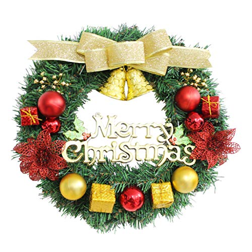 Couronne de Noël pour porte d'entrée hiver contre la grisaille extérieure