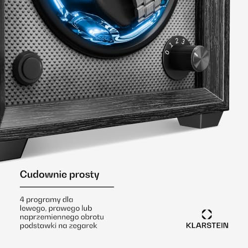 Image of Klarstein Brienz 6 Watch Winders - Quiet Watch Winder for 6 Watches, in Wood Look with 4 Rotation Modes & LED Lighting, Memory Foam Cushion, USB Operated