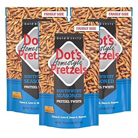 Dot's Homestyle Pretzels 18 Ounce Family Size South West Seasoned Pretzel Twists (3 Pack) Cover