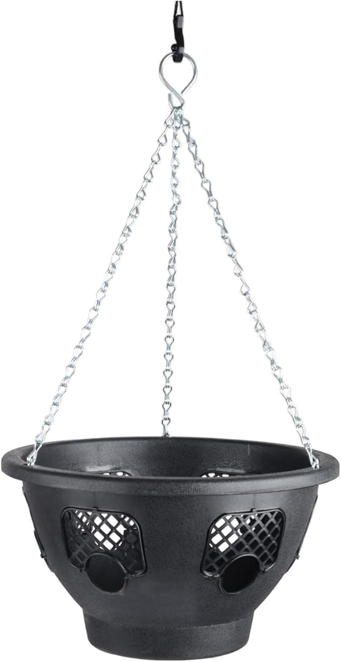 Mixel 14 Inch Hanging Basket With Chain, Flower Or Plant Display, Durable Weatherproof, Unique Design And Easy To Use, Ideal For Any Garden, Home Garden Décor, Lightweight (14 Inch)