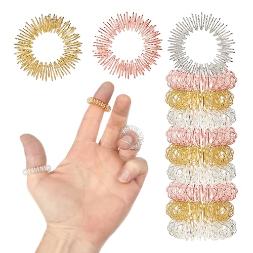 Nordstern Akupressurringe 10er Pack - Anti Stress Massage Ringe für Finger - Hilfsmittel zur Selbstmassage gegen Muskelverspannungen