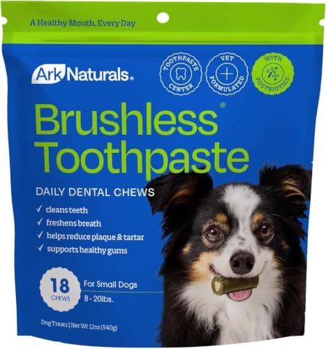 Image of ARK NATURALS Brushless Toothpaste,Dog Dental Chews for Small Breeds,Freshens Breath,Helps Reduce Plaque & Tartar,12oz,(Pack of 6)