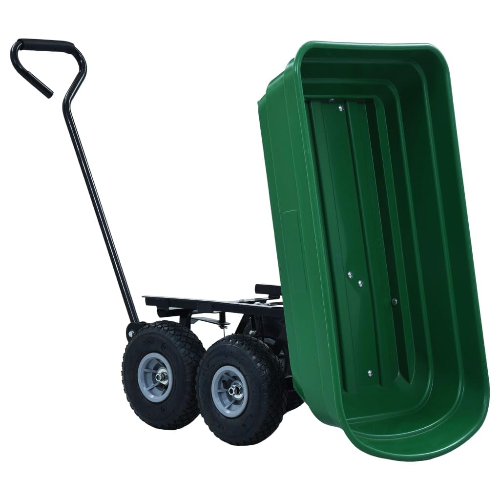 Genérico Carrito de Mano basculante para jardín 300 kg 75 L Verde,Bricolaje,Herramientas,Carretillas de carga-145507