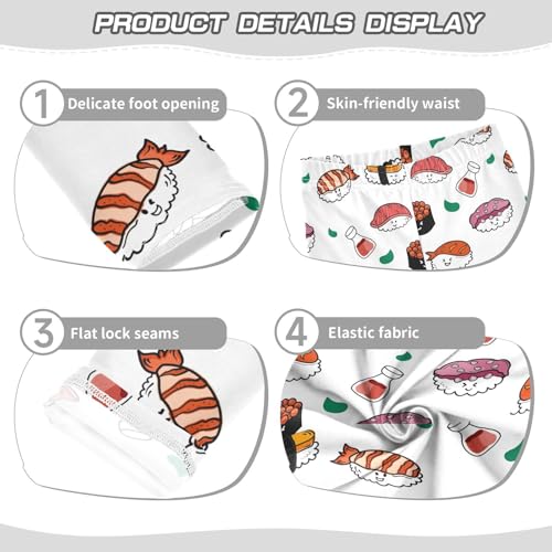 ZZKKO Girls Leggings Japanese Food Pattern Toddler Girls Clothes Leggings for Girls Toddler Girls Leggings 3-4T3