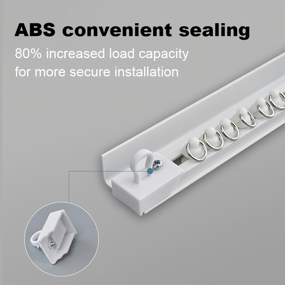 Système de rails de rideaux de plafond robustes – Tringle à rideaux auto-adhésive sans perçage – Rail coulissant lisse pour camping-car, salle de bain, maison – Ensemble de tringle à rideaux blanche