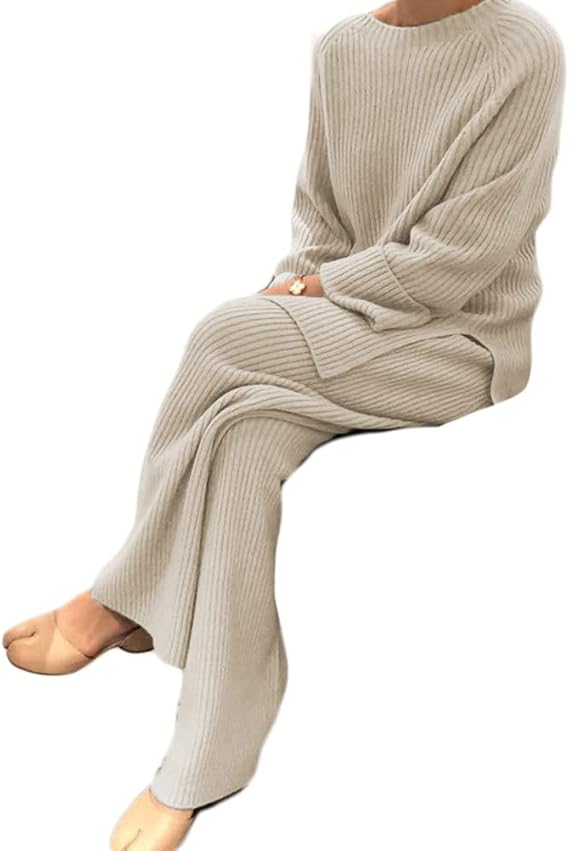 Damen Strickanzug 2-teilig Langarm - Lounge Set Für Herbst & Winter