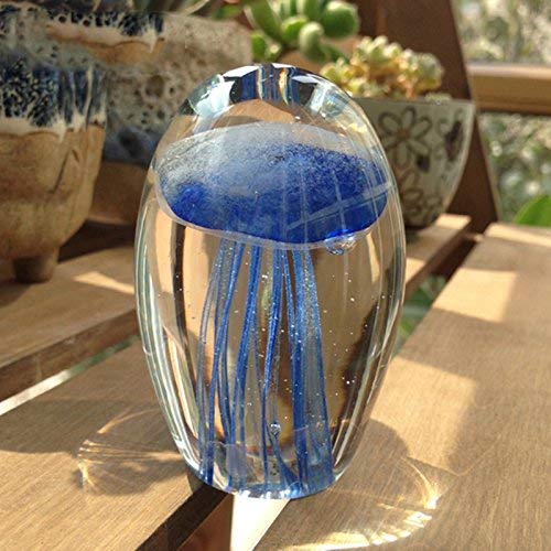 1pc Handgemaakte Glazen Kwallen Presse-papier, Kwallen Kunst Beeldje Nautische Bureau Ornament Vakantie Decoratie Cadeau Sea Life Thema Home Decor