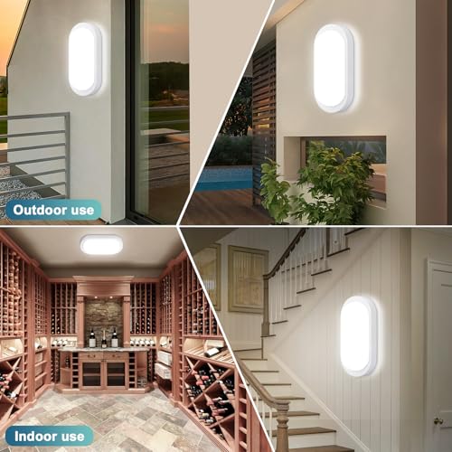 LED Kellerlampe mit Bewegungsmelder Innen, IP65 Kellerleuchte LED Wandlampe, 12W 1200LM Deckenleuchte mit Bewegungsmelder, 4000K Feuchtraumleuchte Oval für Keller Treppe Garage Flur