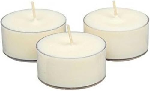 Soy Tealight Candles - Velas sin aroma, color natural, con base transparente con 6 a 8 horas de encendido
