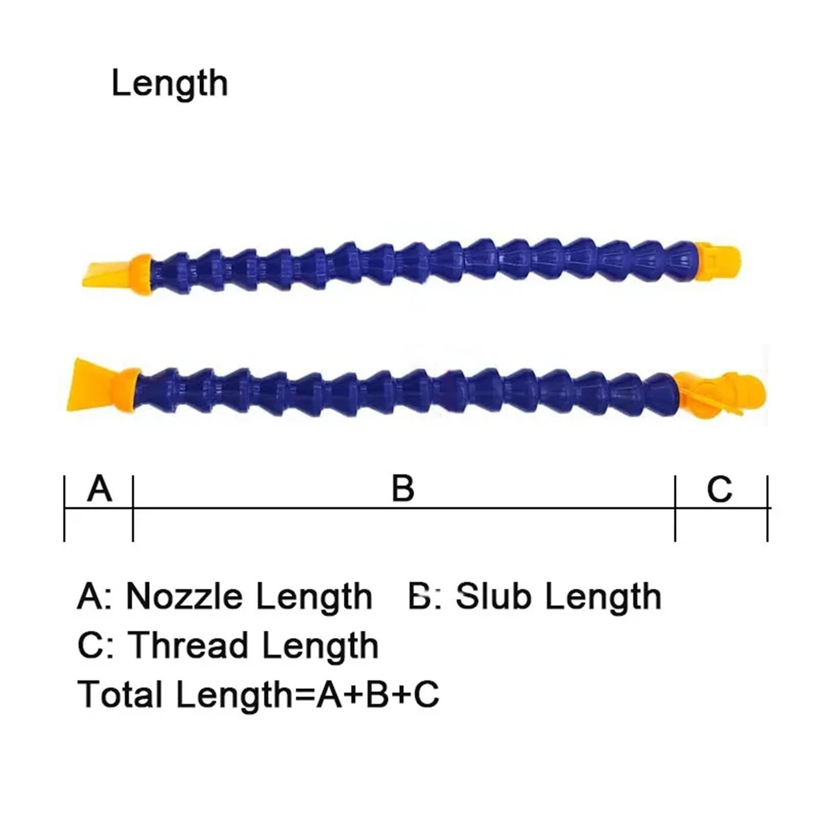 6 Tubi Pneumatici da 1/4" 3/8; 1/2; BPS Filettatura Maschio in plastica Flessibile for Acqua, Olio e refrigerante for tornio, Macchina a Controllo numerico computerizzato(Round-600MM,1/2")
