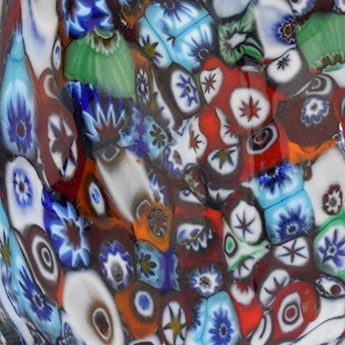 Glassofvenice Murano Glass Millefiori Owl Sculpture #TOP4