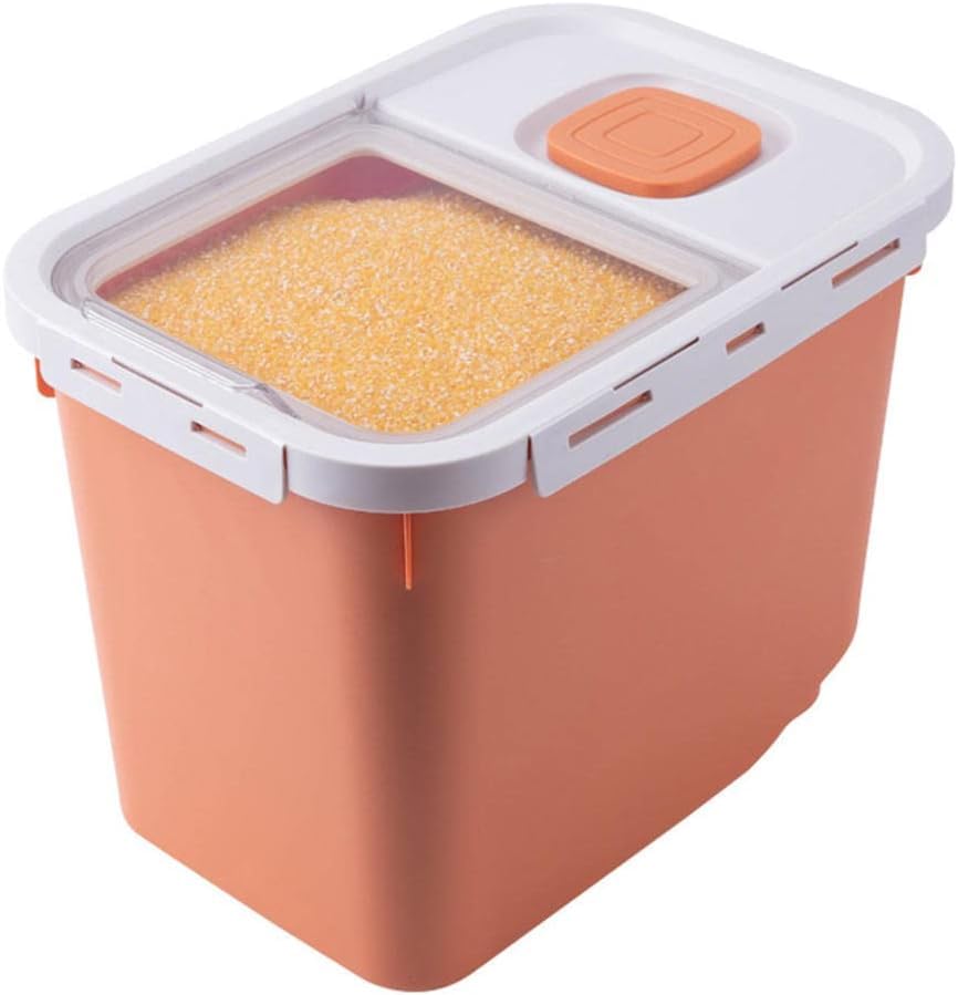 Chameleon 12L Pet Food Container for Dog Cat Dry Feed Storage Box Bin 5.5kg (Orange)