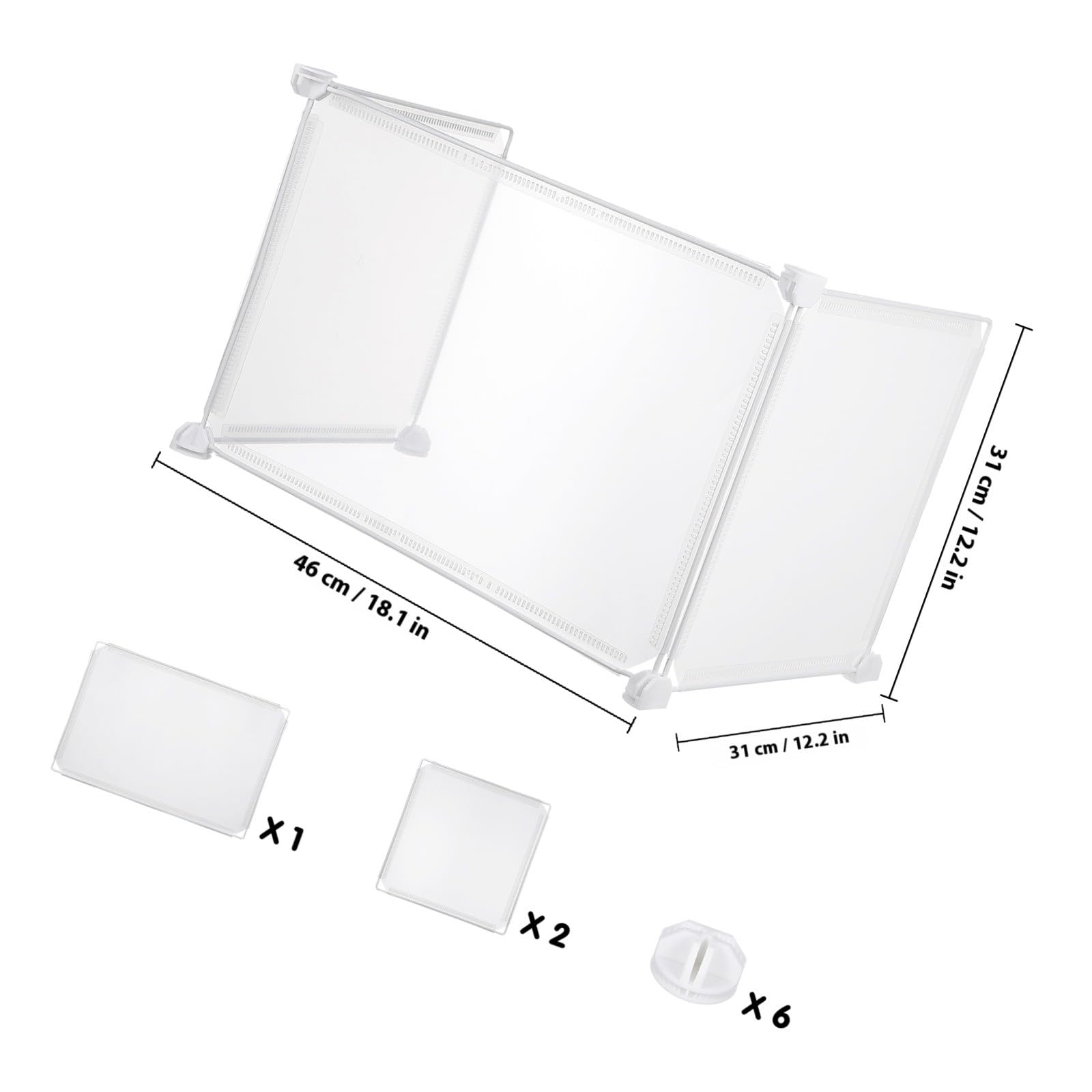 Divisorio per scrivania portatile da ufficio, pannello 46 x 31 x 31 cm, divisorio singolo per proteggere gli esami degli studenti per spazi di lavoro e aree di studio