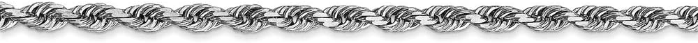 Chain Necklace 10K White Gold Rope Diamond-cut 22 in 3 mm 3.0mm Quadruple