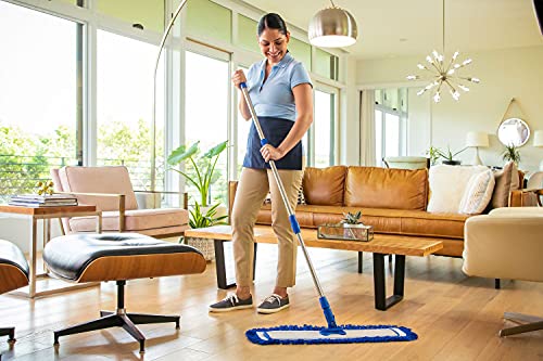 Microfiber Wholesale 24" Microfiber Mop System - Clean & Dust Hardwood, Laminate, & Tile Floors, Reusable Mop Heads, Adjustable Handle, Washable Micro Fiber Wet & Dry Pads, Industrial & Commercial #TOP3