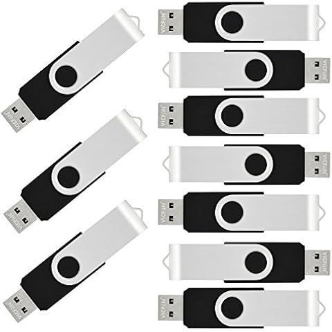 VICFUN 10 Pack 4GB USB Flash Drives 4GB USB Memory Sticks USB 2.0-Black Cover