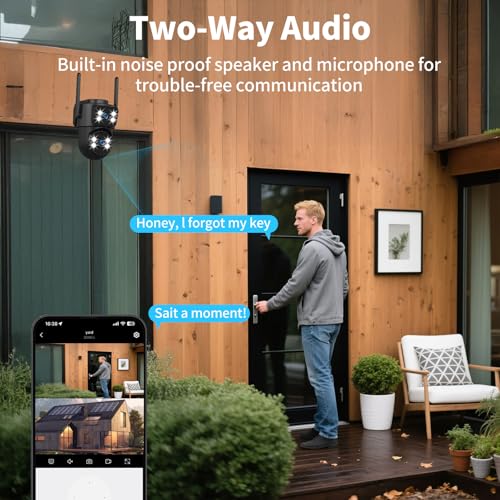 2K Dual Lens Outdoor Security Camera, 360° PTZ WiFi for Home Monitoring by dzcctvipc - Used condition - Image 3