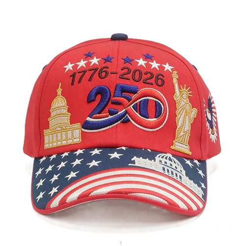USA 250th Anniversary Red Baseball Cap,Embroidered American Flag Eagle Hat for Men Women,1776-2026 Patriotic Souvenir for July 4th 2026 hat