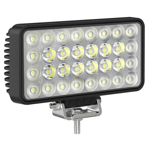 AnTom Faro da Lavoro 7 pollici LED con funzione 96W, Fari LED Auto 12-60V, Faro da Lavoro 6500K, Riflettore IP68 Impermeabile, Interruttore Fuoristrada per Moto, Auto, ATV, SUV, Trattore, Camion