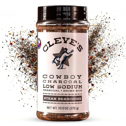 Cleve's Gourmet Cowboy Charcoal Steak Seasoning for Grilling & Cooking, Steak Rub with Smoky Charred Flavor, Prime Rib Seasoning & Beef Seasoning, 10 oz