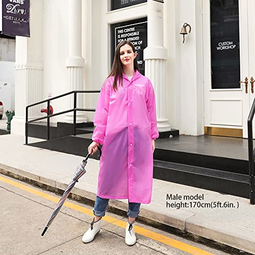 Aolegoo 2 Stück Regenponcho,Wiederverwendbarer, Tragbarer Unisex-Regencape für Survive, Fahrrad, Wandern, Camping, Ausflug, Angeln, Konzert, Stadion, Festival (Rosa)