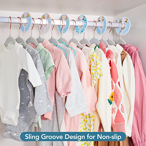 Smartor Premium Velvet Baby Hangers For Closet 50 Pack, 11.8" Safe Durable Baby Clothes Hangers For Nursery With 6 Pcs Closet Dividers, Sturdy Felt Hangers For Toddler/Infant/Kids/Childrens - Grey #TOP1