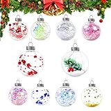 🎅Ampliamente Utilizado: estas bolas de plástico son perfectas para cualquier ocasión; que son muy adecuadas para decoraciones de árboles de Navidad, decoraciones de mesa, regalos de Navidad, recuerdos de Navidad, bodas, fiestas de cumpleaños, jardín de la casa y regalos de fiesta para agregar comodidad al hogar y crear un ambiente cálido. ambiente de vacaciones.