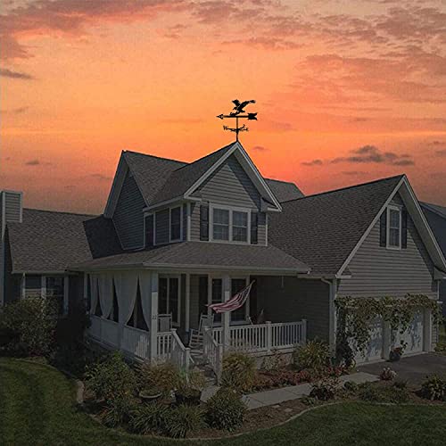 Varaka Weather Vane Bald Eagle And Rabbit Weathervane Garden Durable Stainless Steel Weathercock Wind Direction Indicator For Outdoor Roof Mount Yard #TOP3