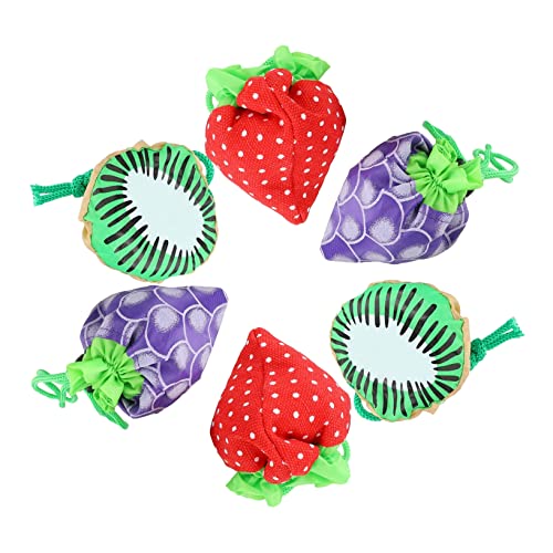 Cabilock Foldable Tote Bags for Fruit 6 Pack Reusable Shopping Bags Waterproof Storage Random Style