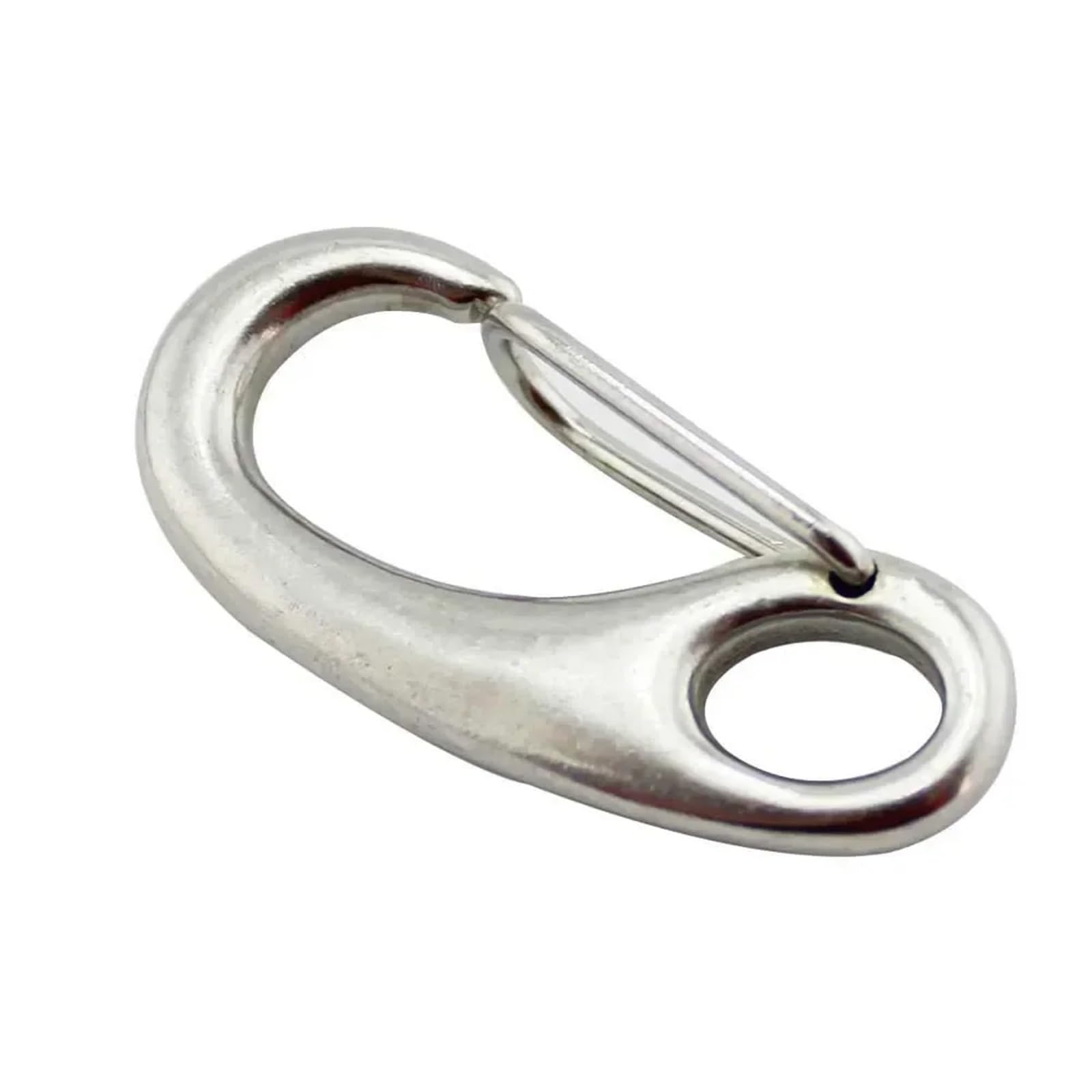 Clip Mosquetón con Forma Huevo 10 ganchos a presión con forma de huevo de acero inoxidable 316, multifuncionales, for senderismo, acampada, cinturón, mosquetón, gancho de liberación rápida(100mm(10pcs