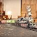 Locomoto Train Set - Upgraded 3 Steam Nozzles & Silent Mode, Electric Train Toys w/Light and Sounds, Toddler Train Sets for Boys w/Locomotive, Cars and Tracks, Toy Train for Kids 3 4 5 6 7 Years Old