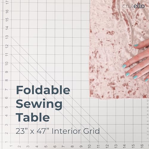 Crutello Fabric Cutting Table for Sewing Room - 48x24 inch Grid Top Folding Craft Table for Adults - Steel Folding Storage Legs for Sewing Machine, Hobby and Crafting Room - Image 6