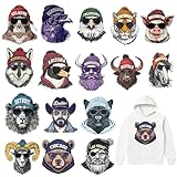 Tintnut Men's Animal Avatar DTF Transfers Ready to Press Iron on Transfers-16 Sheets Men's Animal Iron on Decals for T-Shirts Jackets Fabric Heat Transfer Iron on Transfers for Canvas Bag Design