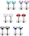 Jstyle 12 Pcs a Set 316L Stainless Steel 16G 2-4mm CZ Nose Piercing Labret Monroe Lip Rings Helix Tragus Cartilage Ear Piercings Studs 6mm Bar Length 4mm