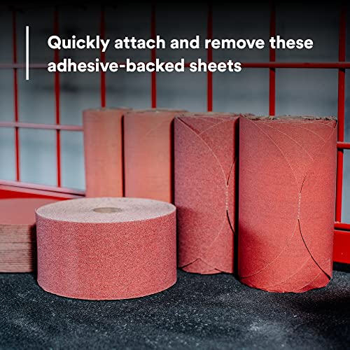 Image of 3M Stikit Red Abrasive Sheet Roll, 01687, No Hole, 2-3 /4 in x 25 yd, 120+ Grade, Automotive Sanding Roll Sandpaper for Coating Removal, Body Repair, Auto Sanding