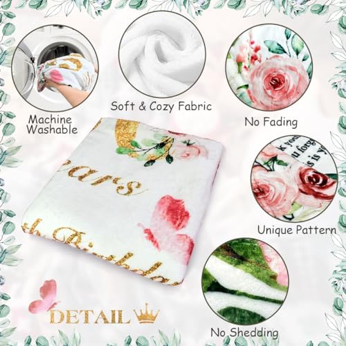 60th Birthday Gifts For Women, Throw Blanket For 60th Birthday, 60th Birthday Decorations, 50"x60" Soft Flannel Blanket, 60th Birthday Gift for Her, Wife, Sister, Friend