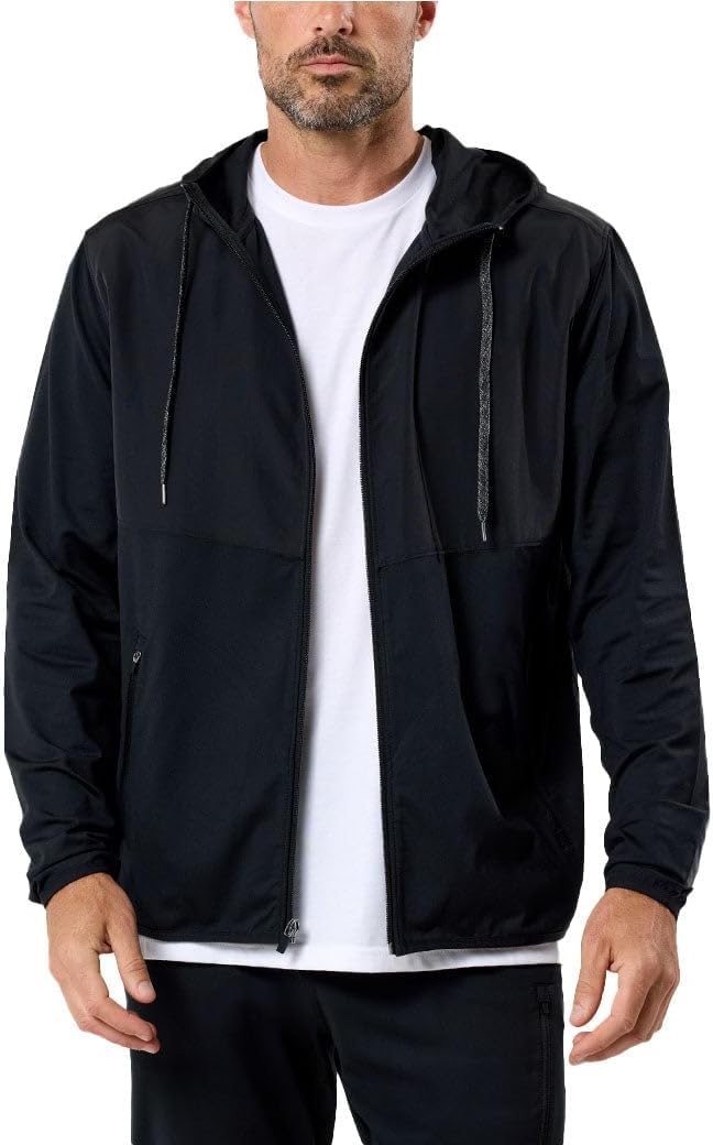 INTO THE AM Mens Windbreaker Jacket S-4XL - Lightweight Athletic Shell for Running, Gym & Outdoor