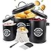 Produktbild TAVADA Kartoffel Aufbewahrungsbox,Vorratsbehälter Kartoffeltopf 3er Set,mit Lüftungslöchern für optimale Haltbarkeit,inkl Sparschäler,für Kartoffeln,Vintage Design Topf(Schwarz)