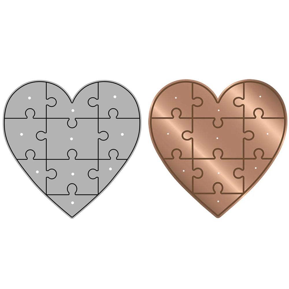 Heart Shape Background Die Cuts for Card Making, Splicing Love Puzzle Metal Cutting Dies for Paper Scrapbooking, DIY Stencils for Album Party Wedding Festivals Decoration