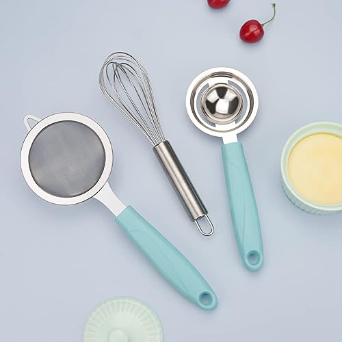 Miniatura 5 de Pequeños coladores de alimentos de malla fina de acero inoxidable, batidor de huevos y separador de huevos, utensilios de cocina y herramientas para