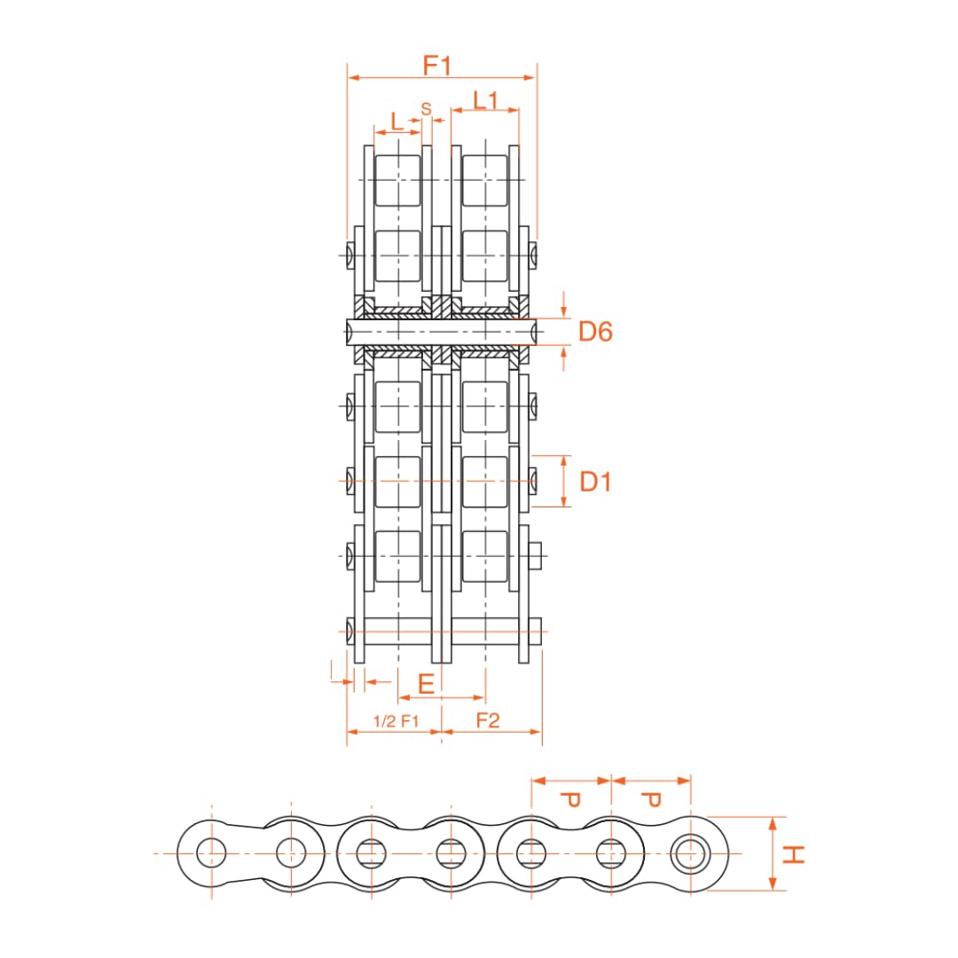 CMW CRD127A chaine de transmission double ASA 40-2 ASA acier, pas de 12,7 mm en rouleau de 5 mètres